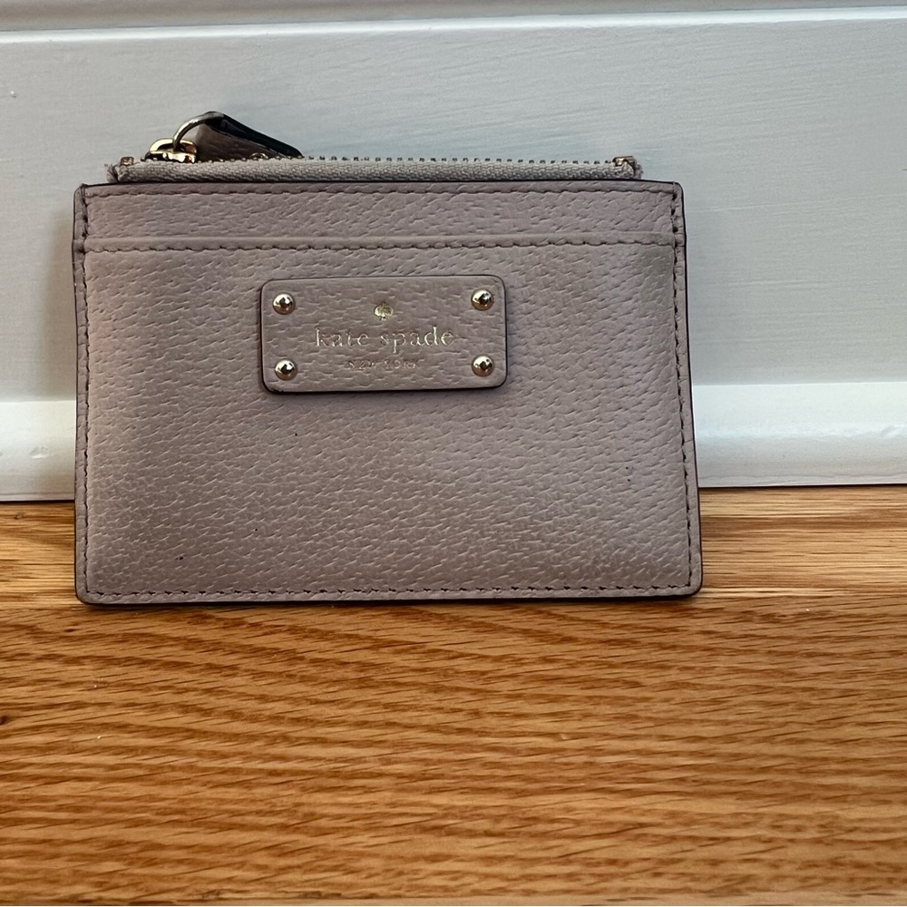 Kate Spade Taupe Leather Card Case
